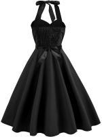 Women big swing casual party 50s 60s halter vintage dresses - details 8