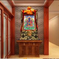 Farmacéutico Thangka Xizang cuadro de pared pintado a mano artículos tibetanos interior de gran tamaño 120cm de alto - details 3