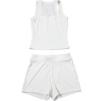 BUNO-chándales informales para Mujer, conjunto de 2 piezas, chalecos cortos elásticos con cuello en U y pantalones cortos acanalados, ropa deportiva concisa para gimnasio - details 74