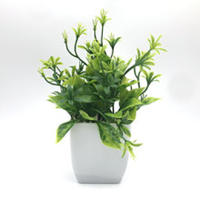 6 piezas plantas artificiales, pequeñas plantas artificiales en maceta, plantas artificiales de plástico para dormitorio, baño, cocina, hogar, decoración interior con maceta, plantas falsas de - details 5