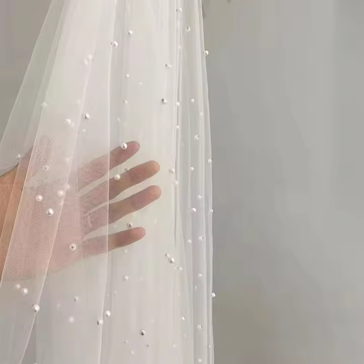 Mantel de cumpleaños y boda INS, tela de fondo Extra grande con perlas de tul para fiesta de graduación, decoración para mesa de comedor y banquete - 1