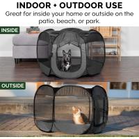 Furhaven Pop Up Playpen Pet Tent Playground - Gris, extra grande - details 4