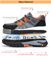 Zapatos de trabajo con punta de acero para hombre, zapatillas de seguridad ANTIPERFORACIONES, botas antideslizantes, zapatos indestructibles - details 2