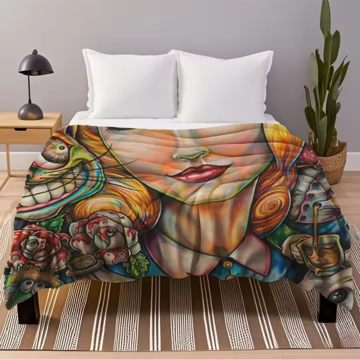 Manta de Franela Suave Patrón Tradicional Hipoalergénico Cubierta de Estilo Hotel para Cama - 1