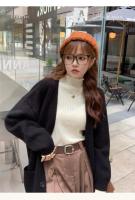 2025 suéteres de cuello alto fruncidos para mujer Otoño Invierno Jersey cálido Tops ajustados suéter de punto Jersey suave para mujer - details 6