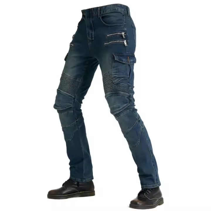 Equipo de protección CE, pantalones de ciclismo 07 anticaídas para las cuatro estaciones, jeans de motociclista con múltiples bolsillos para hombre. - 1
