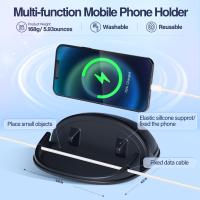 Soporte de teléfono para coche, alfombrilla de silicona para varios salpicaderos, soporte de teléfono de escritorio sin deslizamiento Compatible con iPhone, Samsung, teléfonos inteligentes Android, dispositivos GPS y más, negro - details 3