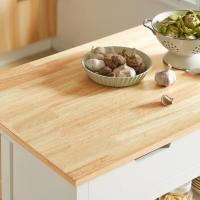 Carrito de Cocina con 2 cajones y 2 estantes, con Tablero Grande, Madera de ingeniería, Blanco, L98 x P58 x H94cm,ES - details 6