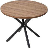 Mesa de Comedor Redonda con Tapa Moderna con Efecto Mármol, Mesa de Comedor de Cocina con Cuatro Patas de Metal, para Comedor, Sala de Estar,Blanco+GDL - details 13