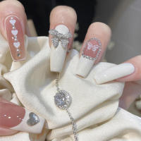 Uñas postizas de 24 piezas, rosa y blanco, para fiestas, Halloween, Navidad, graduación - details 4