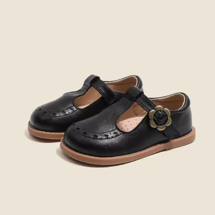 Zapatos de cuero antideslizantes para niñas primavera-otoño 2025 princesa para bebés pequeños - 1