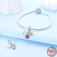 Encantos de Plata Esterlina S925 con Mariposa Flor y Corazón para Pulsera Original de 3mm Joyería Fina de Cumpleaños para Mujeres Material de Metal con Zirconia - details 3