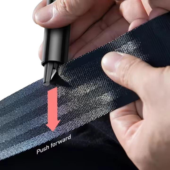 Martillo De Seguridad Para Coche Herramienta De Emergencia Para Romper Ventanas Y Cortar Correas De Seguridad Aluminio Lifesaving - 1