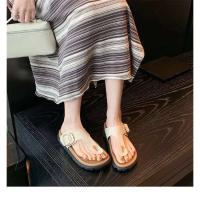 Zapatillas Birkenoln con Clip para mujer, chanclas con suela gruesa y punta abierta, plantilla de PVC, prendas de vestir elegantes fáciles de combinar, novedad de 2024 - details 3