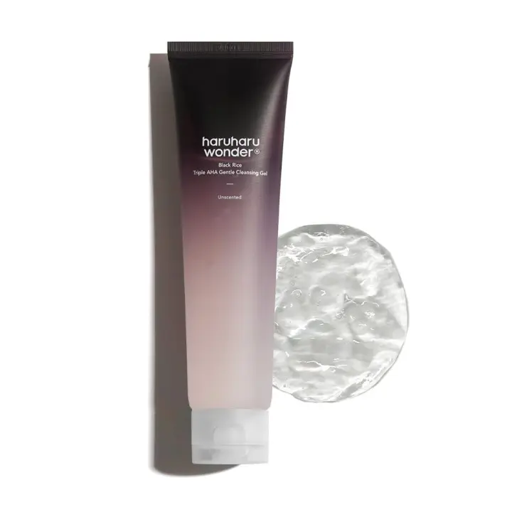 HARUHARU Wonder Black Rice Triple AHA Gel 3.38 fl oz, Gel limpiador hidratante, Exfoliante suave, Vegano, Artículos esenciales para viajes - 1