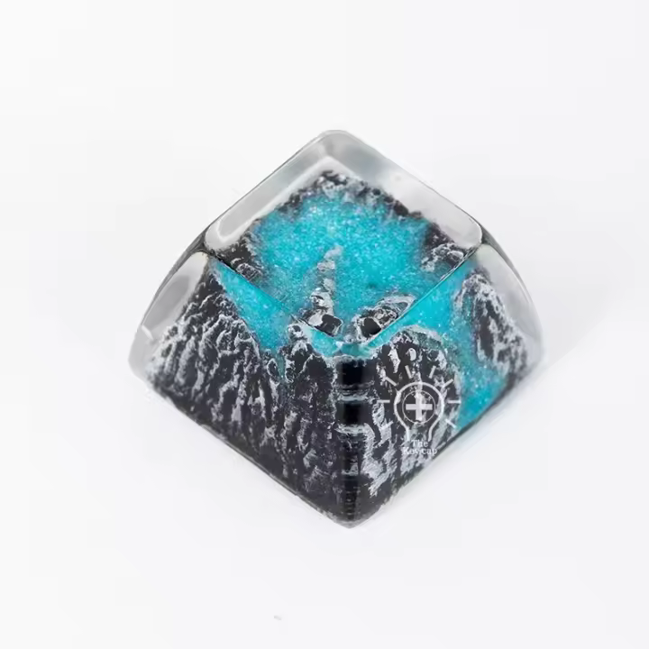 Teclado mecánico nieve Montaña Fuji Volcano Torii, tapa de tecla de resina epoxi personalizada SA, agujero cruzado alto translúcido - 1