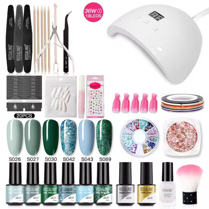 ROSALIND-Conjunto de esmaltes en Gel para uñas, herramientas de manicura, conjunto completo, para Semi permanente, necesita UV LED - 1