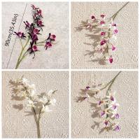 Rama de Dendrobium Artificial, 2 tenedores, orquídeas de simulación realistas hechas a mano, flores falsas de tacto Real exquisitas - details 0