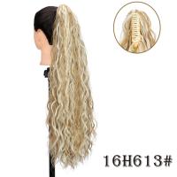 Peluca de cola de caballo con pinza de permanente de maíz, extensión de cola de caballo, cola de caballo larga ondulada y rizada con clip, postizo de cola de caballo con cordón para fiestas - details 14