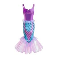 AmyStylish Niñas Princesa Sirena Ariel Cosplay Halloween Fiesta de Cumpleaños Verano Playa Vacaciones Vestido - details 65