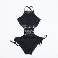 Nuevo Monokini para Mujer 2025 Traje de Baño Elegante de Encaje y Halter Sin Aros Sólido con Almohadillas Estilo Playa - details 12