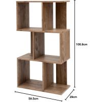 Estantería decorativa/estantes flotantes/Estantería de madera/Estantería con 4 estantes, oficina,modular, sala de estar, biblioteca - Display Shelf SRK-W3 - Marrón ceniza - details 1