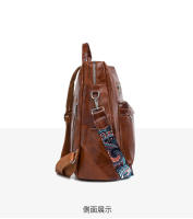 Mochila retro de cuero PU para mujer, bolso de hombro antirrobo, mochila de viaje de ocio, bolso para portátil de gran capacidad - details 28