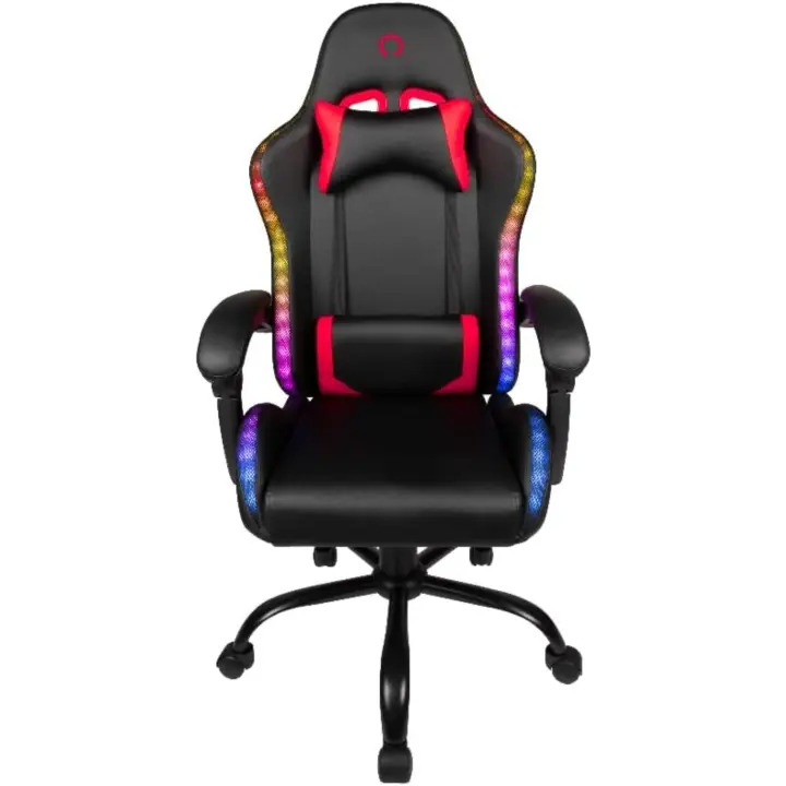Iluminación - Inclinación del Asiento 135° °   - Cuero sintético liso - Cojín lumbar y cervical - Negro - 1
