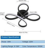 Luz LED de Techo Moderna, Iluminación de Techo de Acrílico con Forma de Flor para Pasillo, Comedor, Luz Blanca 6500K, 30W - details 2