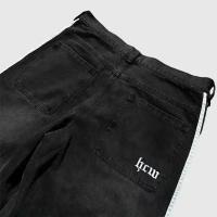Pantalones Vaqueros de Cintura Alta con Rayas Bordadas Vintage Estilo Hip Hop Callejero para Hombres y Mujeres Pantalones Informales Holgados de Pierna Ancha - details 4