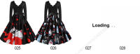 Women plaid print long sleeve vintage a line party dress v neck - details 4