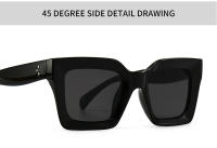 Toyear-gafas de sol cuadradas Vintage para hombre y mujer, lentes de sol de diseñador de marca de lujo, gafas de gran tamaño, UV400 - details 9