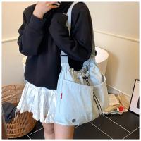 Bolso tipo cubo plisado de estilo coreano, bolso de gran capacidad, bolso de hombro de nailon, bolso cruzado de tela impermeable de Color sólido - details 16