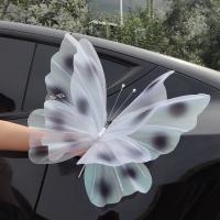 2025 50/65cm mariposa Artificial gasa gigante Color degradado mariposa falsa al aire libre hilo de seda 3D mariposa accesorios de fotografía - details 7