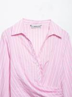 Vestido de rayas con cuello en V para mujeres europeas y americanas - details 3