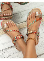 Sandalias de cuña bohemias con cuentas de madera y diamantes de imitación, cómodas y de talla grande para mujer, nueva moda 2025 - details 10