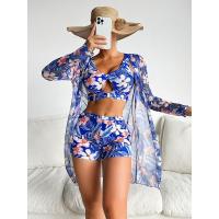 Conjunto de bikini push-up para mujer, traje de baño de 3 piezas con estampado de moda, cintura alta, 2025 - details 5
