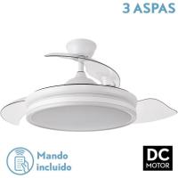 Ventilador de Techo con Luz LED 36W | Aspas Retráctiles |   3 tonalidades |   6 Velocidades |   Control Remoto |   temporizador |   Silencioso, Blanco, Mediano, Metal - details 7