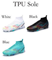 Zapatos de fútbol transpirables de tobillo alto para hombre, botas de fútbol de entrenamiento profesional al aire libre, antideslizantes, ligeras - details 5