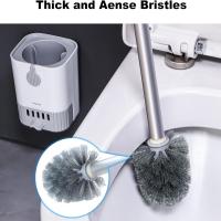 Kit de escobilla y soporte para inodoro Tamaño compacto Fácil de almacenar y organizar Montable en la pared - details 3