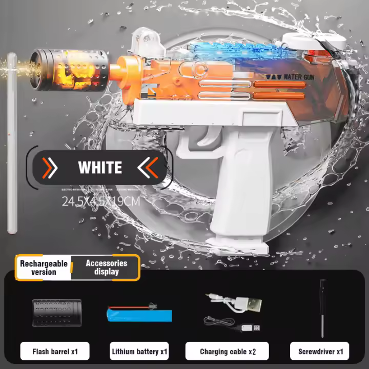 Pistola de agua eléctrica para niños, pistola de agua automática Manual con juguetes iluminados, juguetes de exterior de largo alcance para niños, regalos del Día de los niños - 1