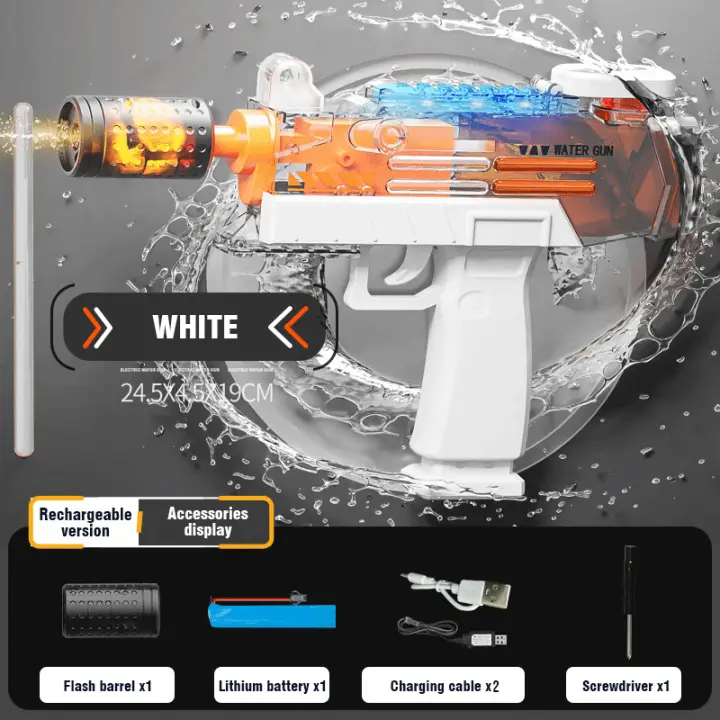 Pistola de agua eléctrica para niños, pistola de agua automática Manual con juguetes iluminados, juguetes de exterior de largo alcance para niños, regalos del Día de los niños - 1