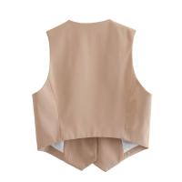 BUNO-Chaleco sin mangas para mujer, chalecos elegantes con cuello en V y una sola botonadura, Tops blancos elegantes - details 3