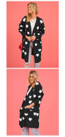 Cárdigan largo de punto para mujer - Abrigo suéter maxi suelto del día de San Valentín, chaqueta cálida de ganchillo de invierno, jersey de gran tamaño bohemio grueso de primavera - details 5