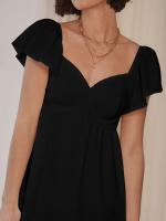 Vestido de cuello V de mujer vestido relajado y casual corto - details 10