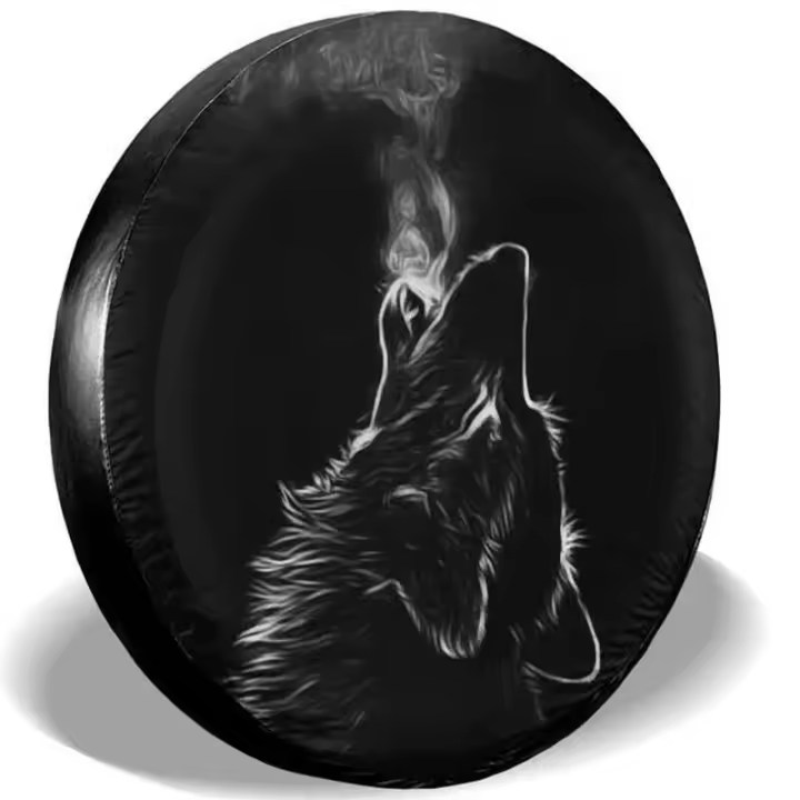 1UDS cubierta antideslizante de neumático de repuesto de animal de cuero PU de PVC de vaca de ciervo de lobo de estilo de coche personalizado - 1