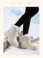 Botas de Nieve para Mujer Impermeables, Antideslizantes, Zapatos de Cordón Gruesos Talla Grande - details 8