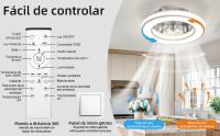 Ventilador de Techo con luz 40.5CM, Ventiladores de Techo 20W Silencioso, Regulable 3000K-4000K-6500K, 6 Velocidad del Viento con Control Remoto, Temporizador, Memoria de Luz, Ventilador Reversibles - details 2
