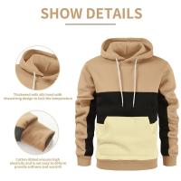 Sudadera con capucha de retales para hombre, ropa informal holgada de lana, ropa de calle cálida, moda masculina, prendas de vestir deportivas de otoño e invierno - details 27