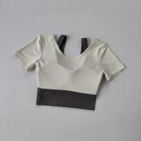 Camiseta de fitness transpirable de manga corta para mujer para entrenamientos de yoga de secado rápido - details 1
